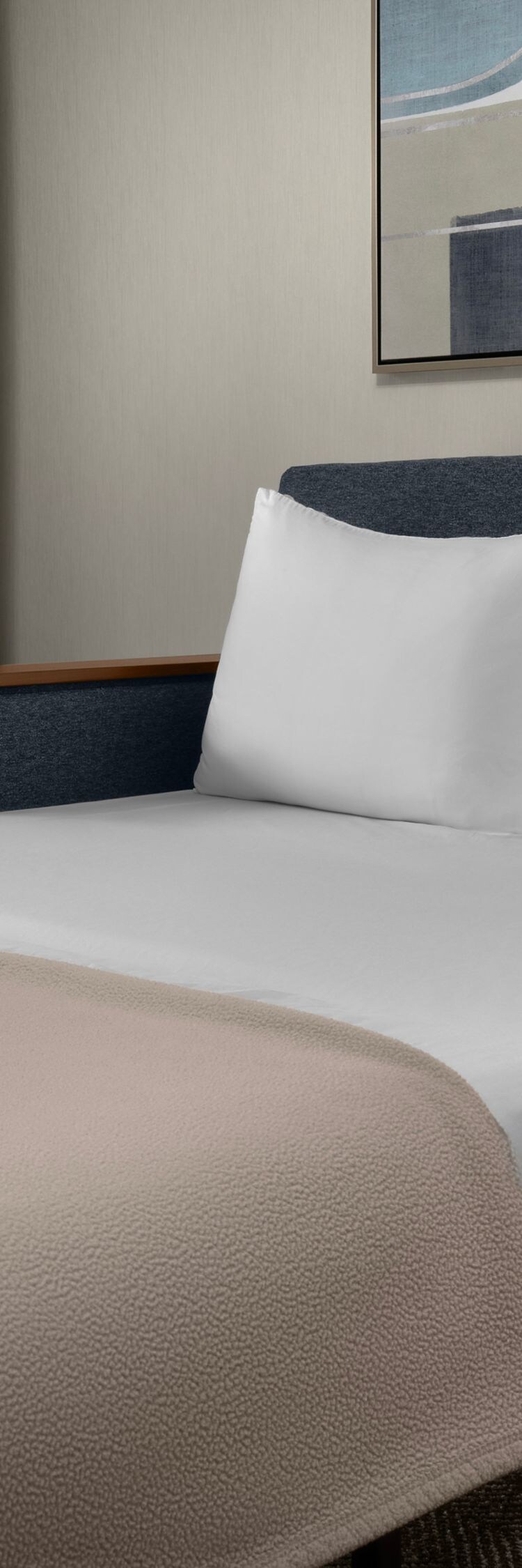 Close-up of guest room sofa bed