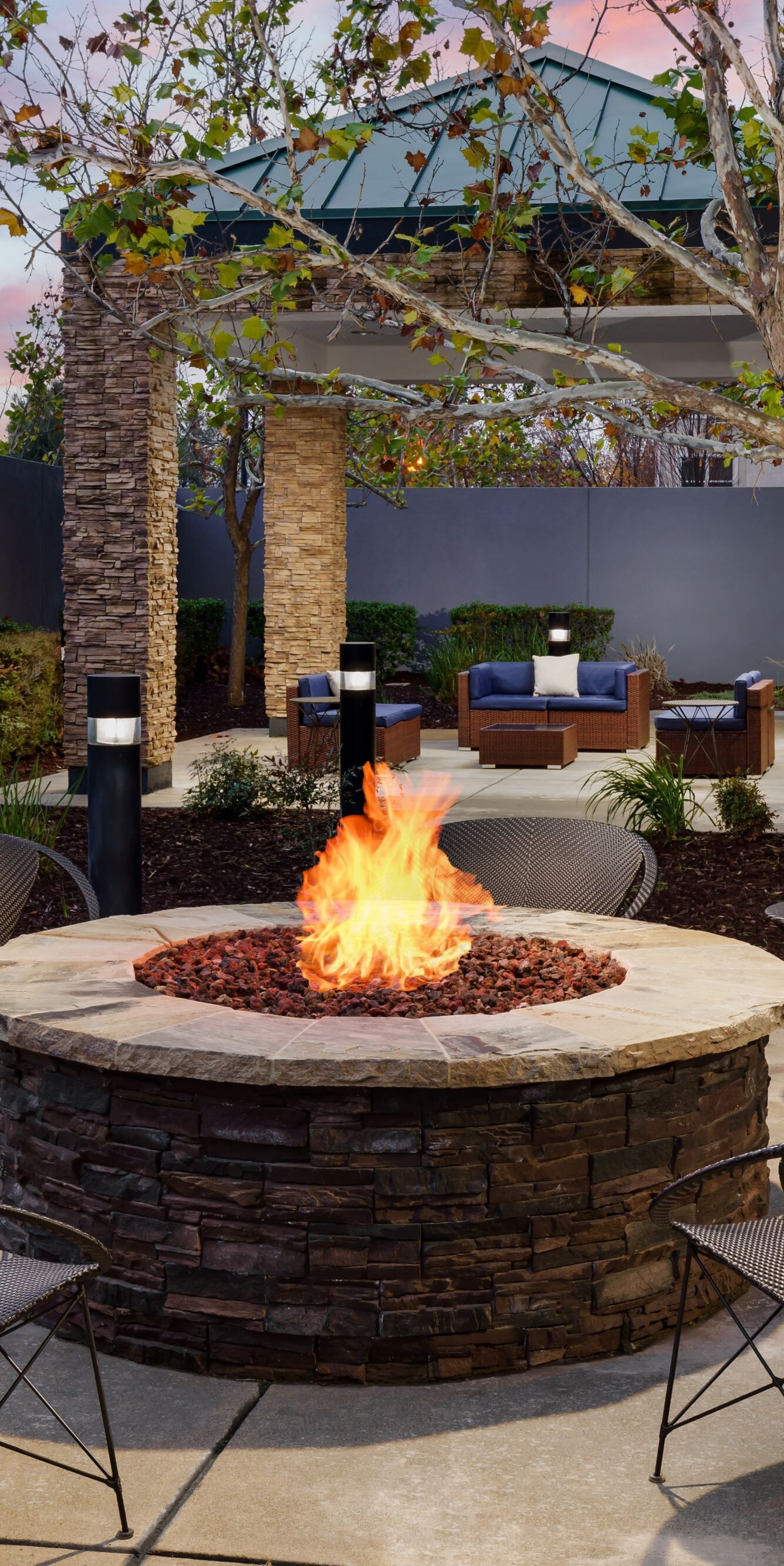 Firepit at dusk