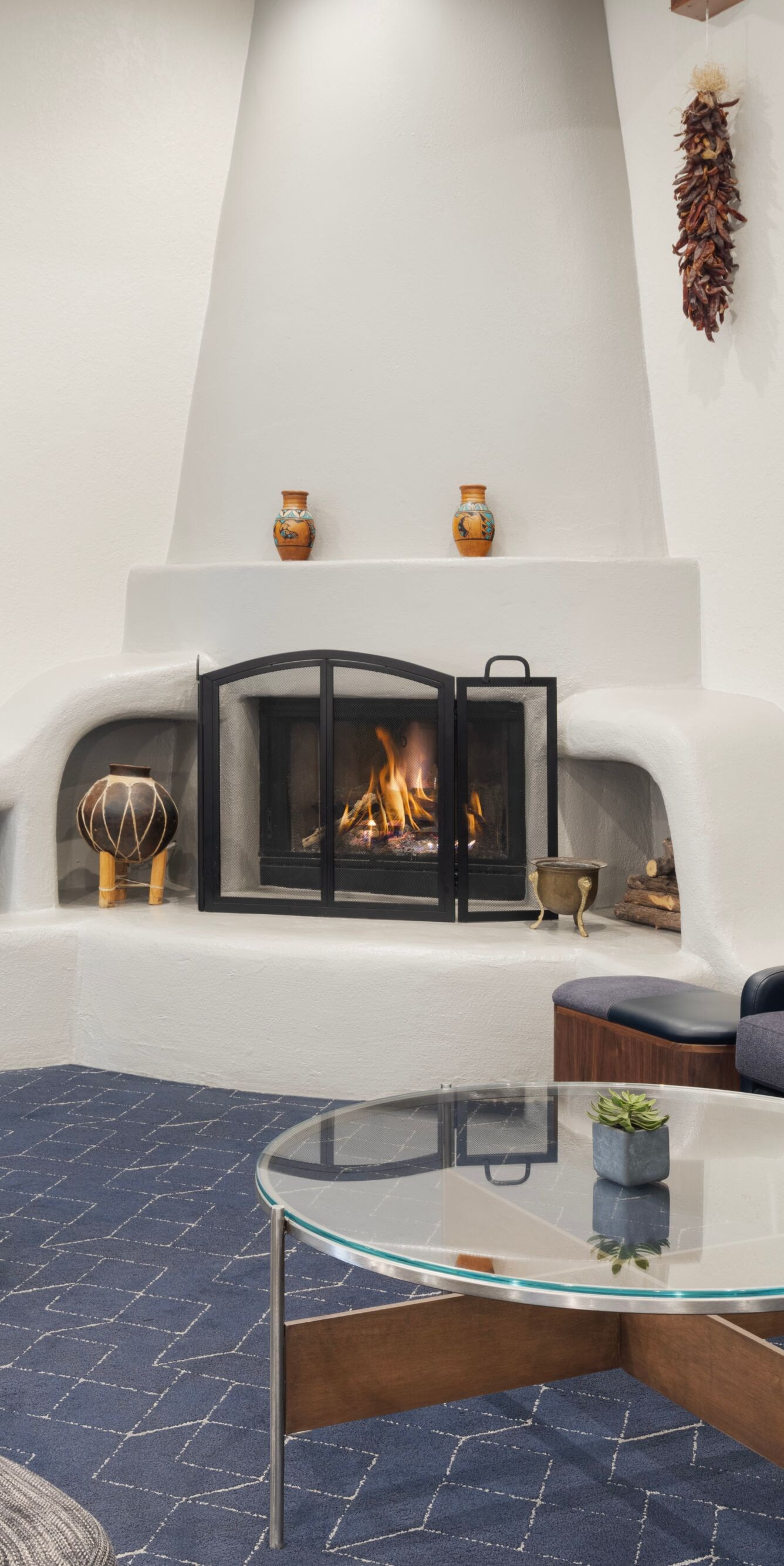Lobby Lounge seating area and Fireplace
