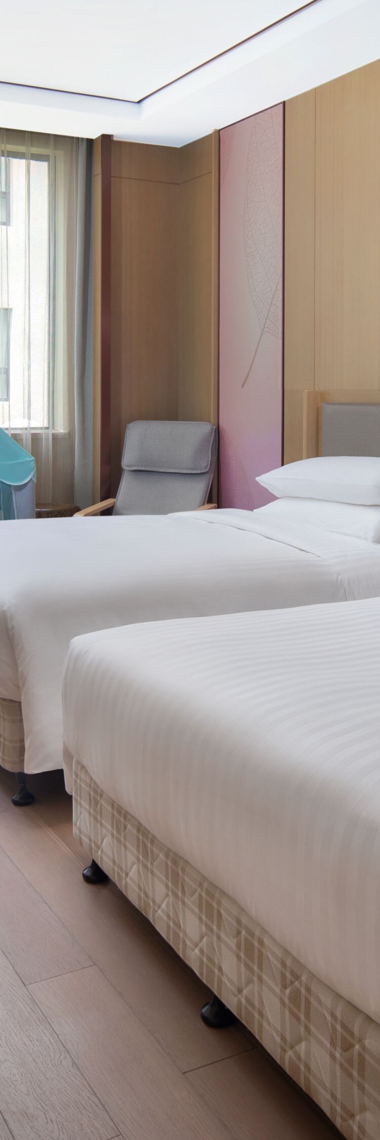 Guest Room with two double beds and tent.  