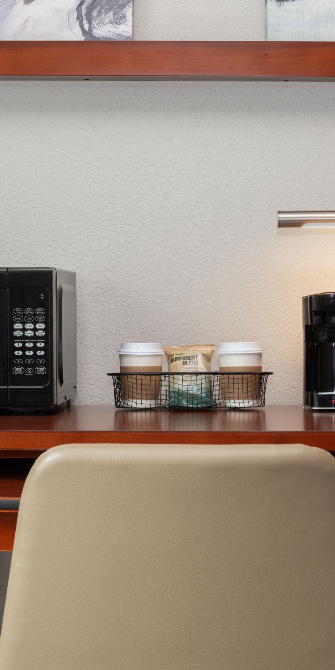 coffee maker and microwave