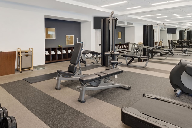 Fitness Center with gym equipment  
