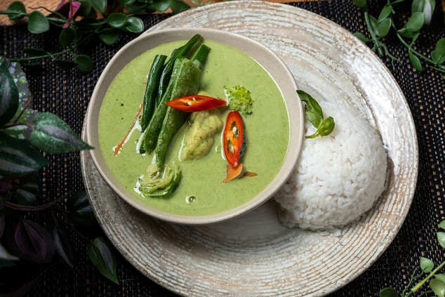 Thai  Chicken Green Curry Served with Jasmine Rice