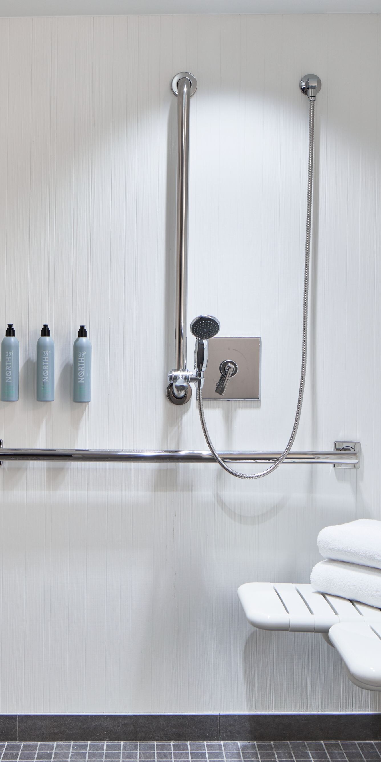 accessible roll-in shower bathroom