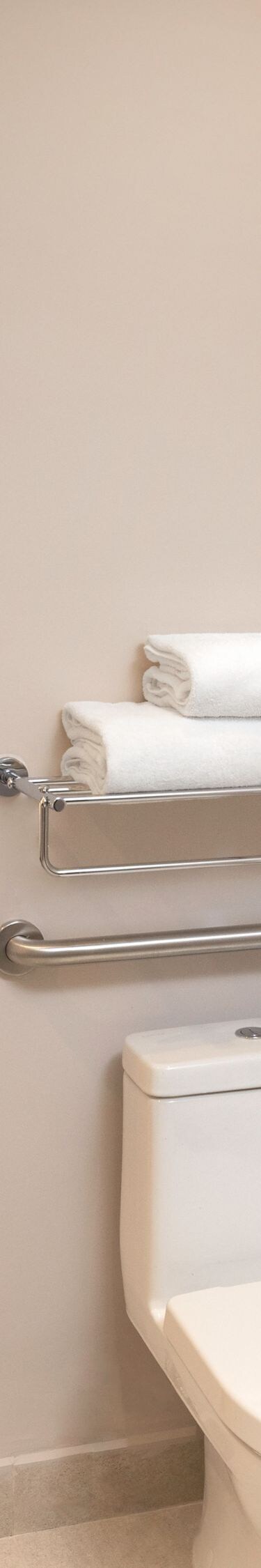 Accessible bathroom with grab bars