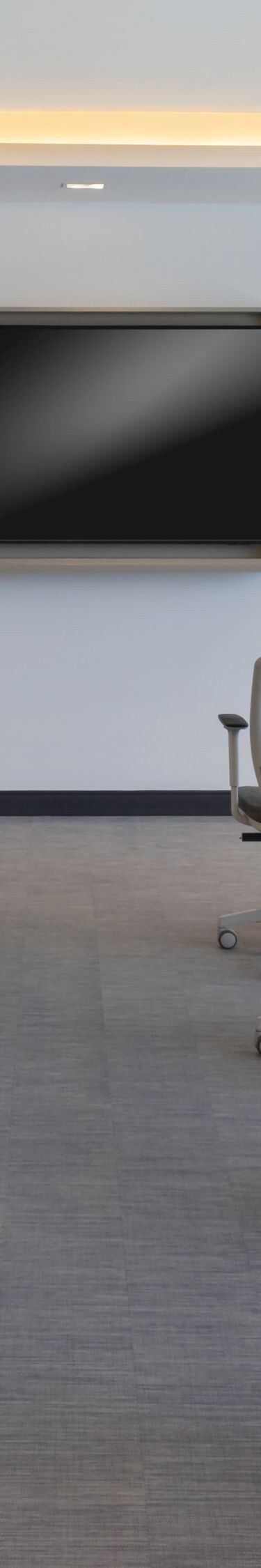 Meeting room with theater seating and screen