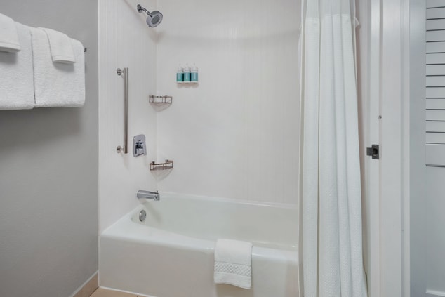 Bathtub with shower amenities