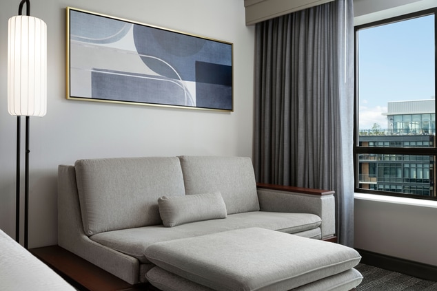 Sofa bed with city view