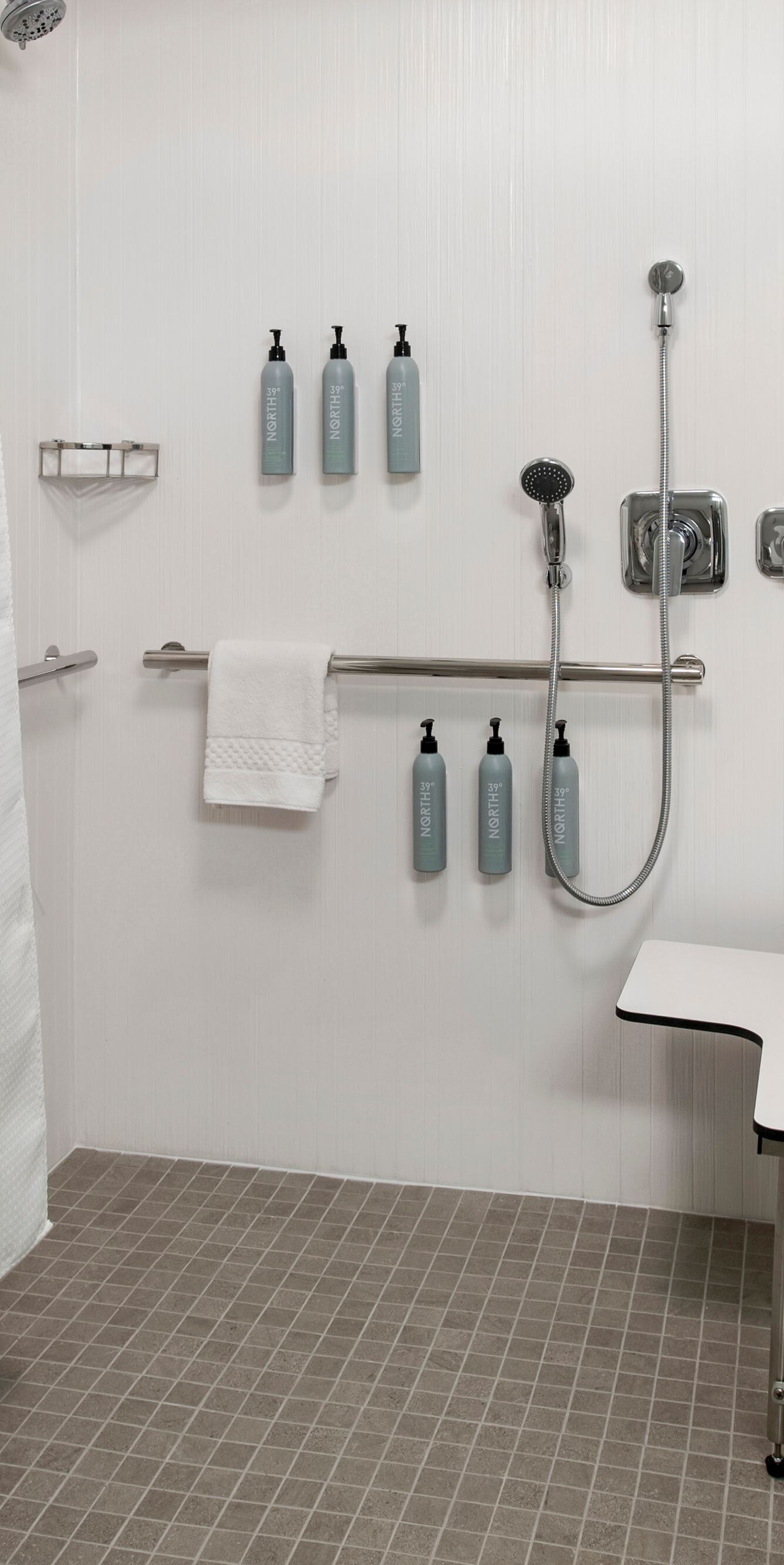 accessible roll-in shower bathroom