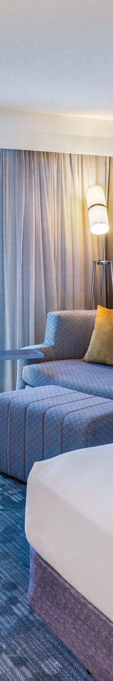 King guest room with airport view