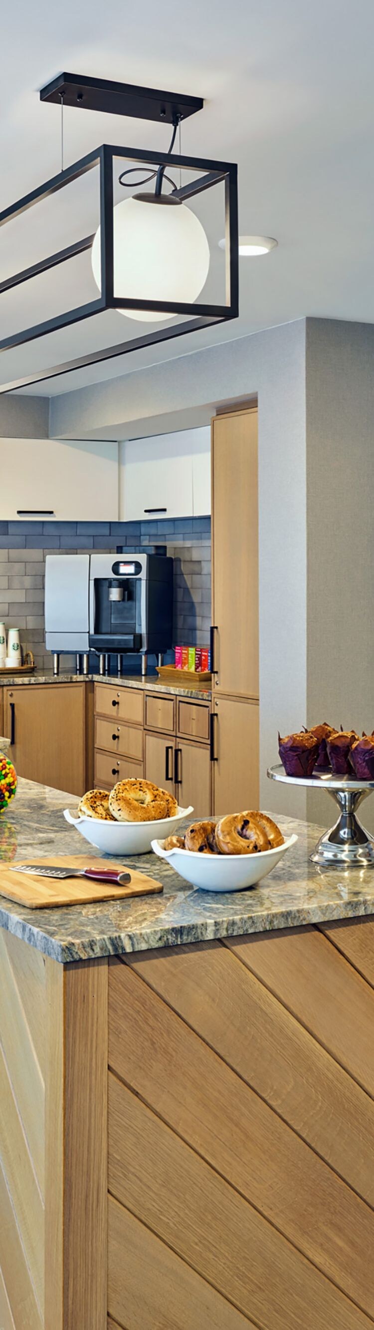 lounge with snacks and beverages
