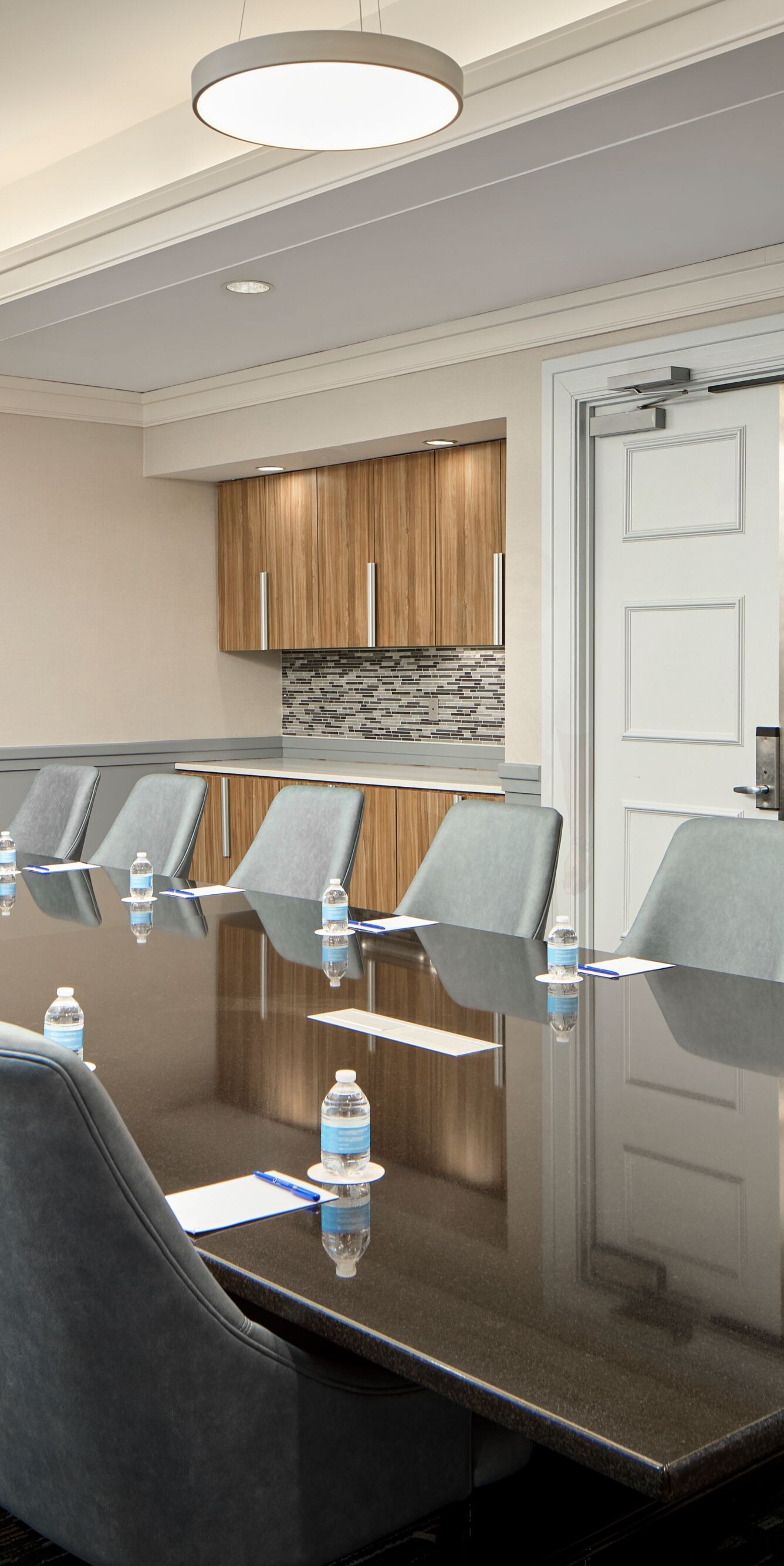 Conference room with table and chairs