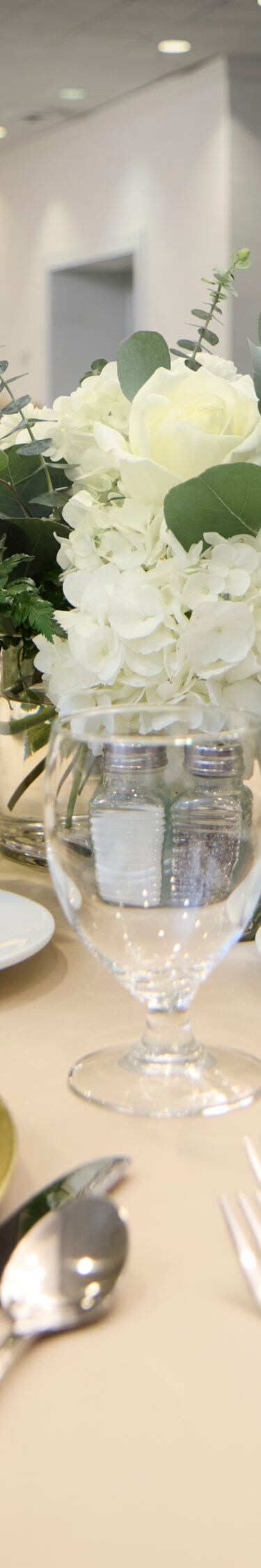 Table setting with plates and florals