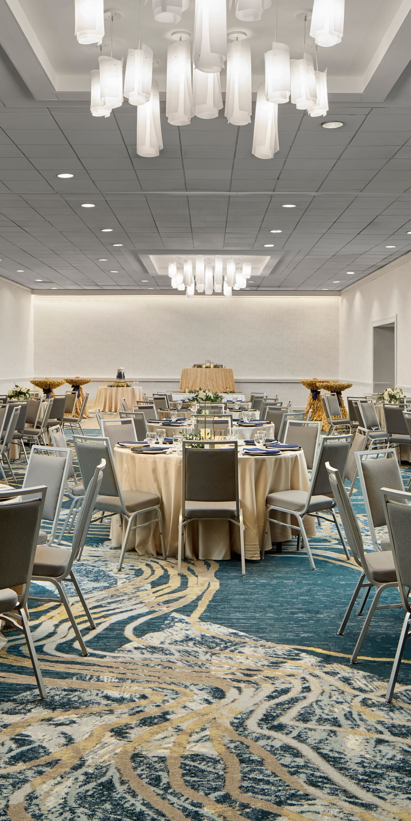 Wedding reception in ballroom