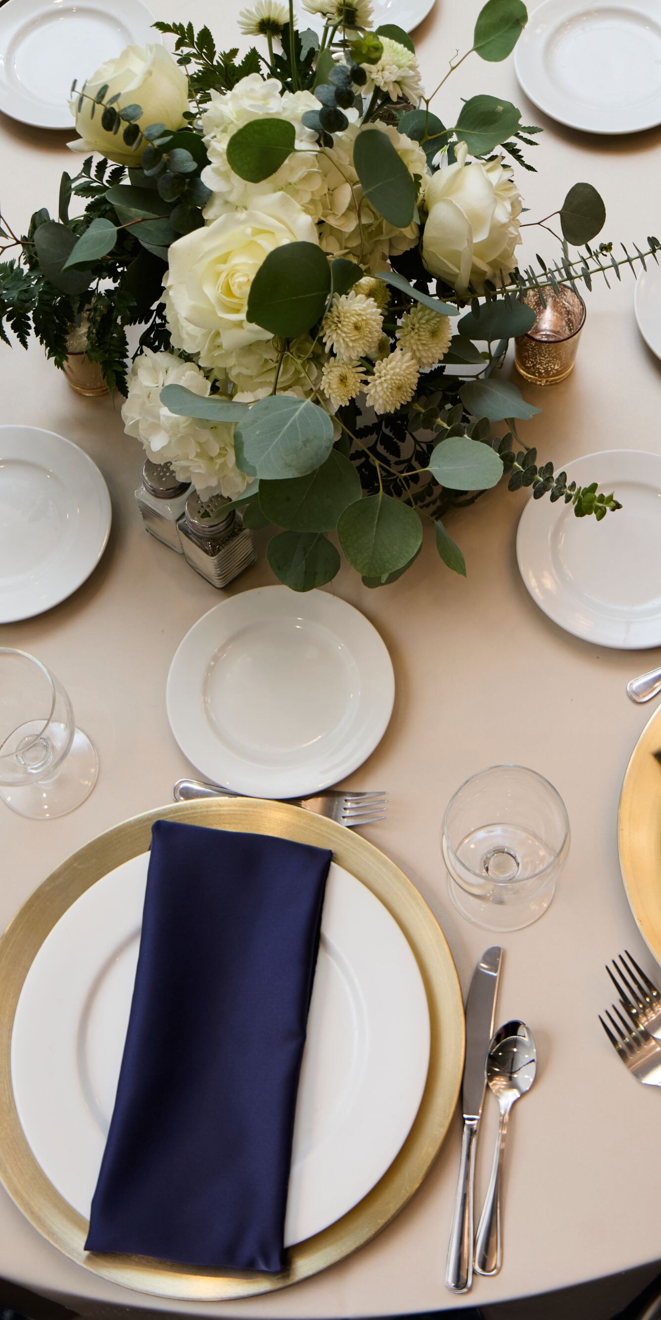 Wedding table with floral decor