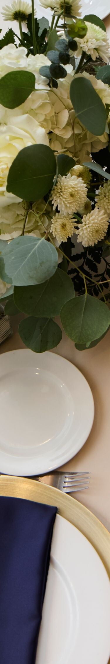 Wedding table with floral decor
