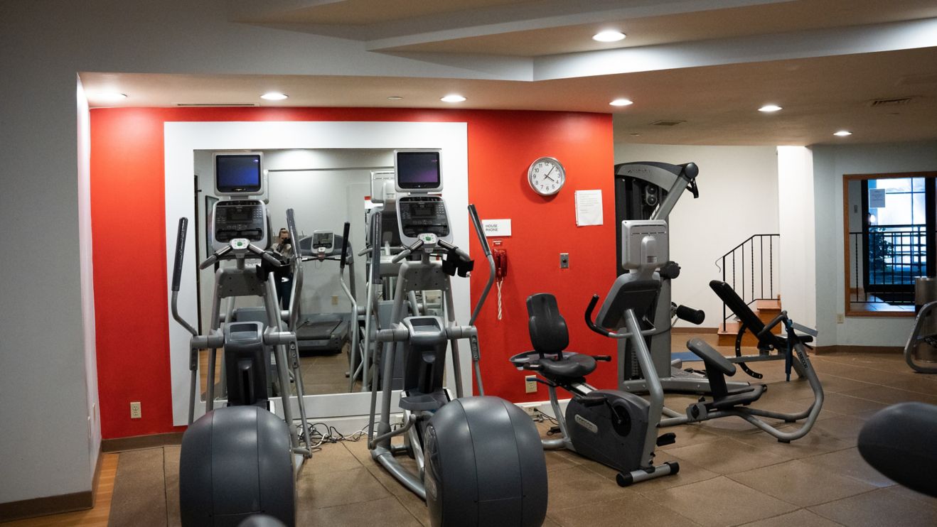 Fitness Center with cardio equipment.