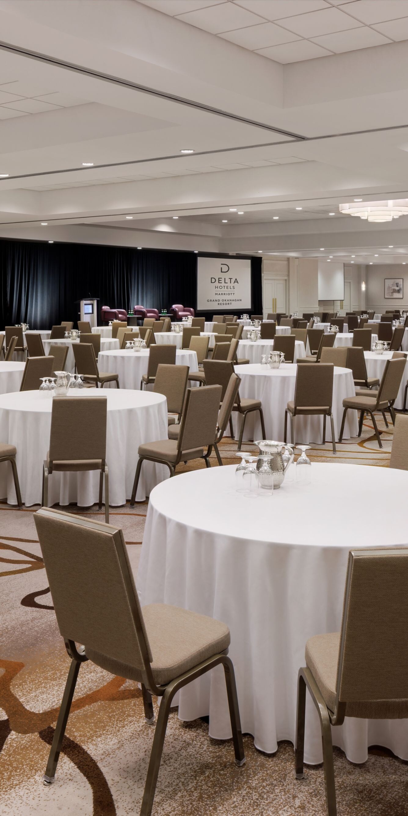 Ballroom with round tables