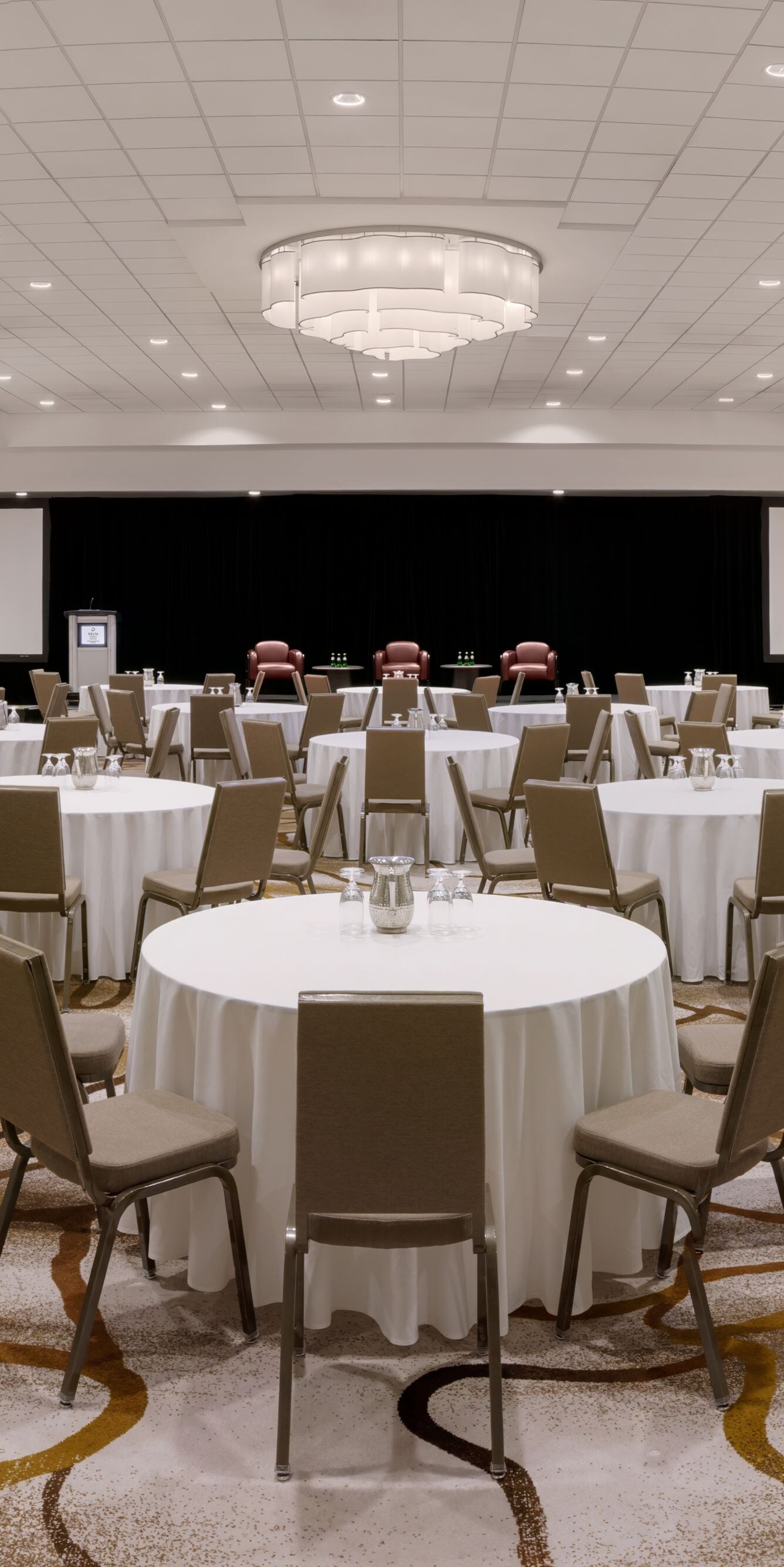 Ballroom with round tables