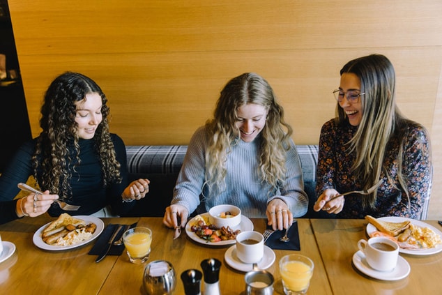 Women enjoying breakfast