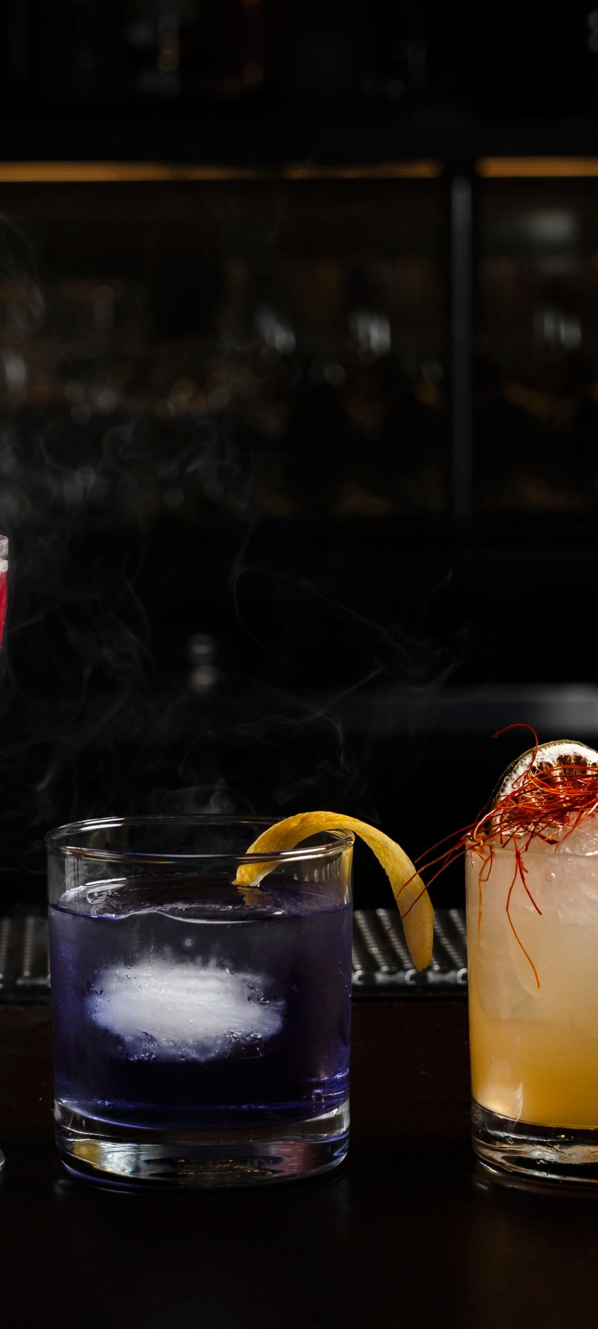 Lineup of cocktails