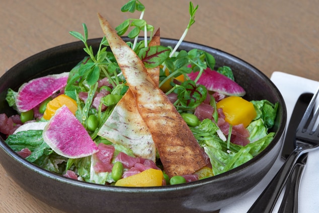 Salad bowl with sushi grade Tuna