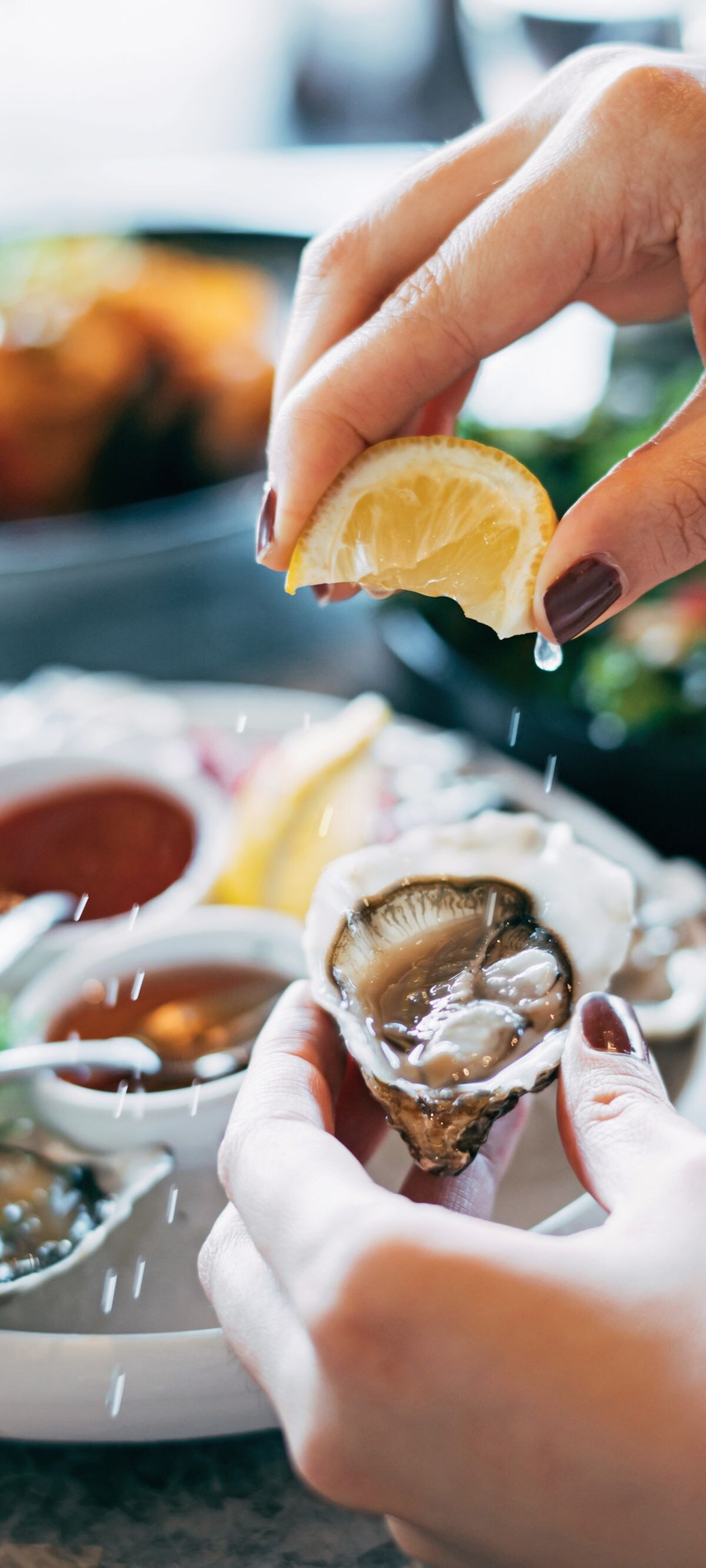 A plate of oysters