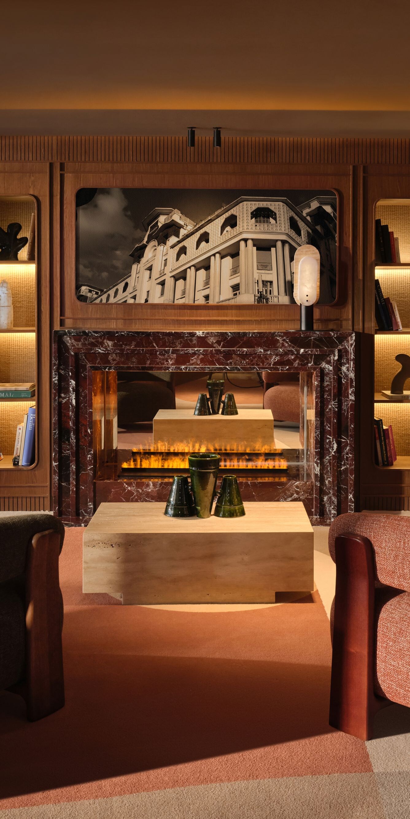Two armchairs in the Lobby