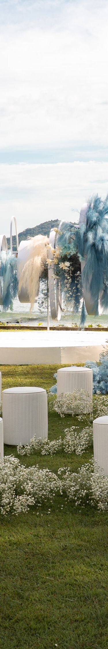 Wedding set up outside the venue. 
