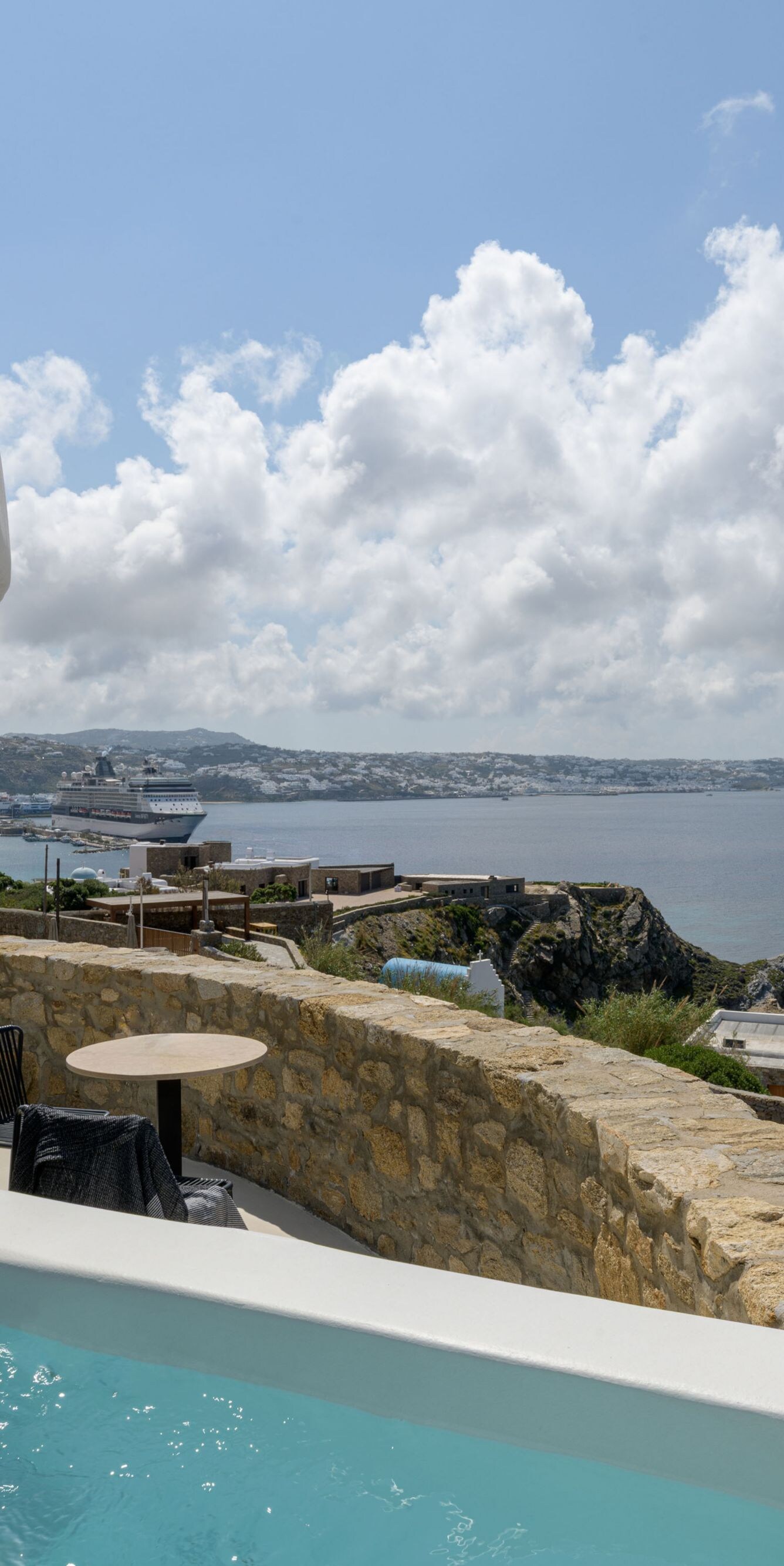 Private terrace with plunge pool and sea view