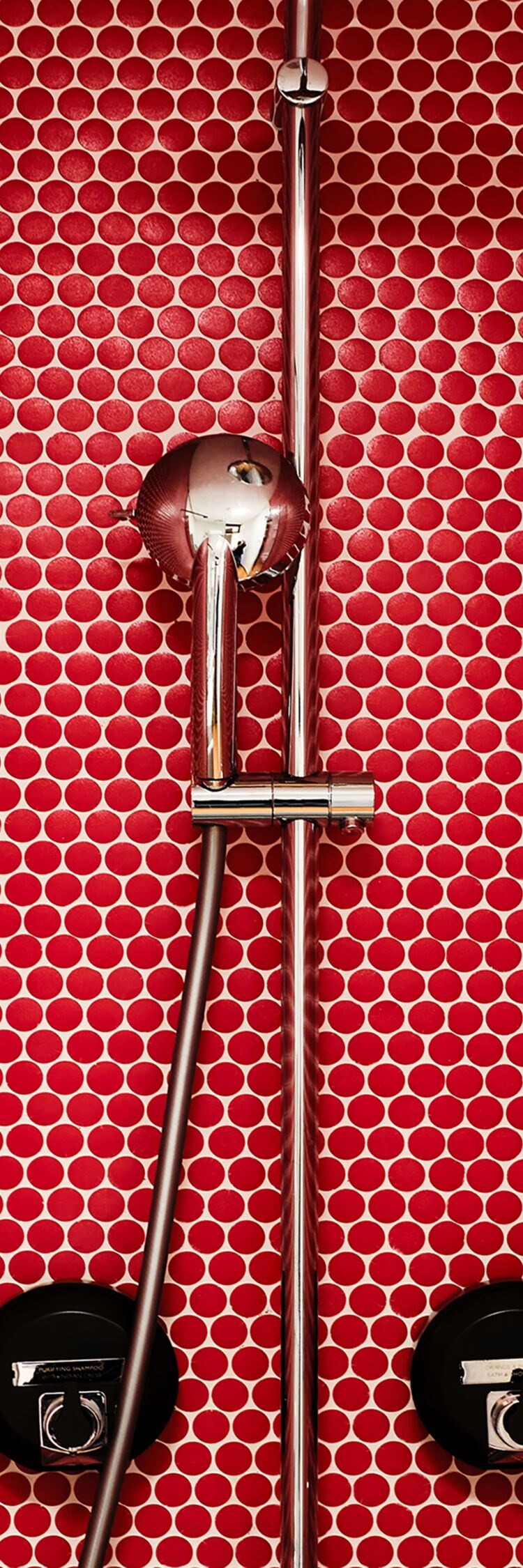 Azulejo rojo de la ducha
