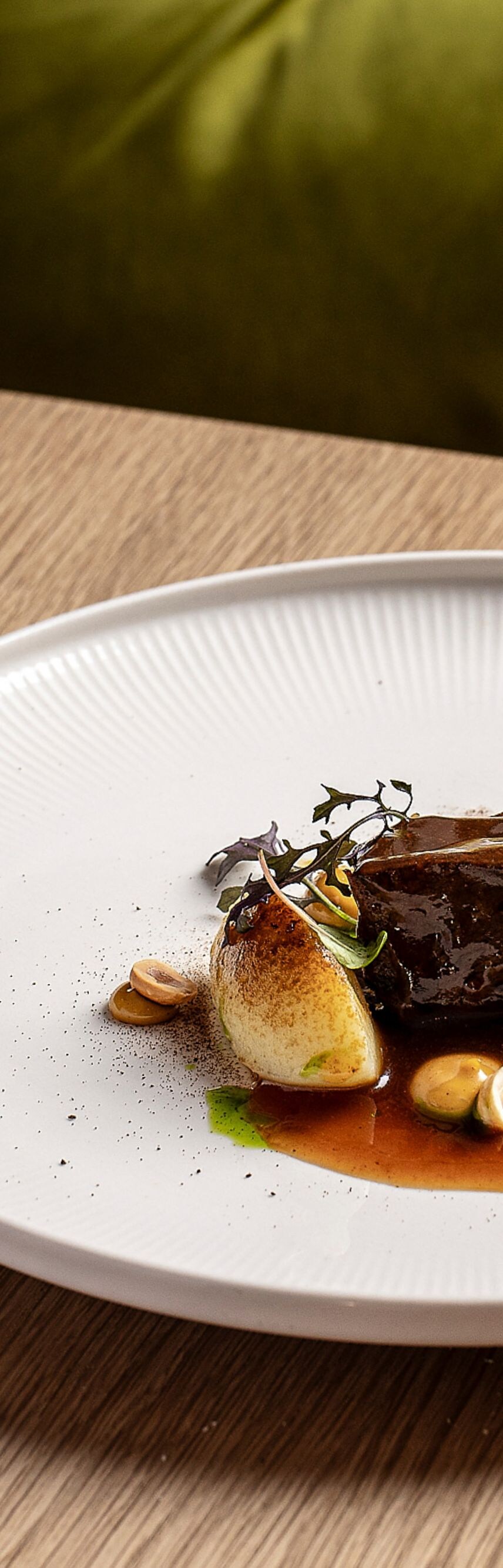 Slow-braised beef with smoked potato