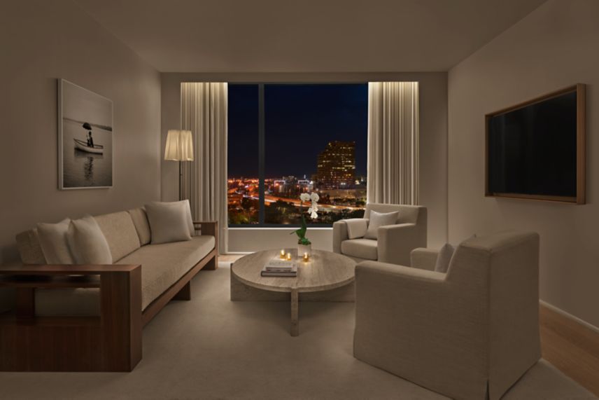 Downtown View Suite with Living Room