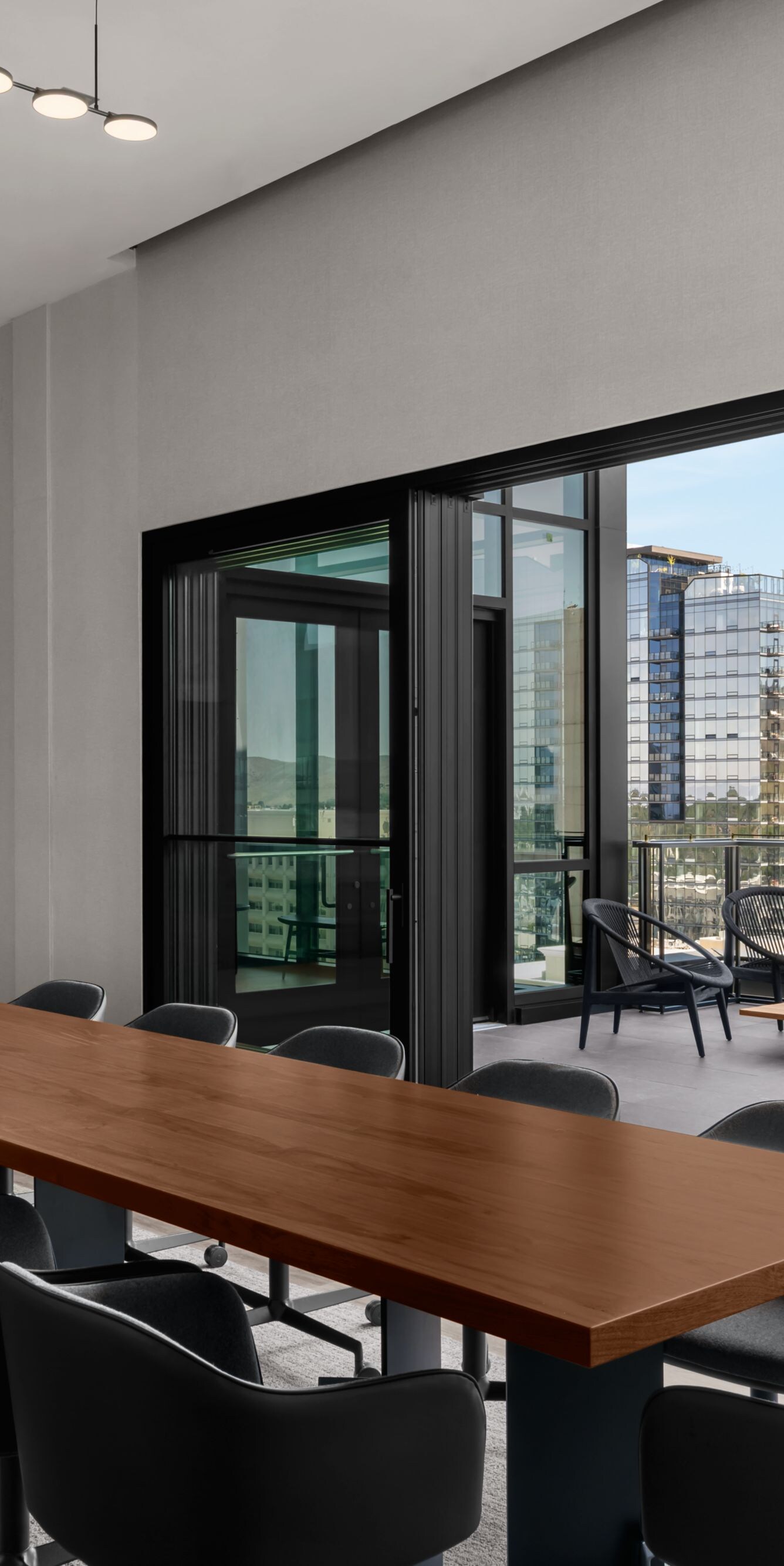 Boardroom open to outdoor patio