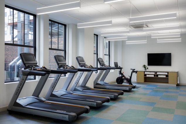 Fitness center with treadmills and elypticals