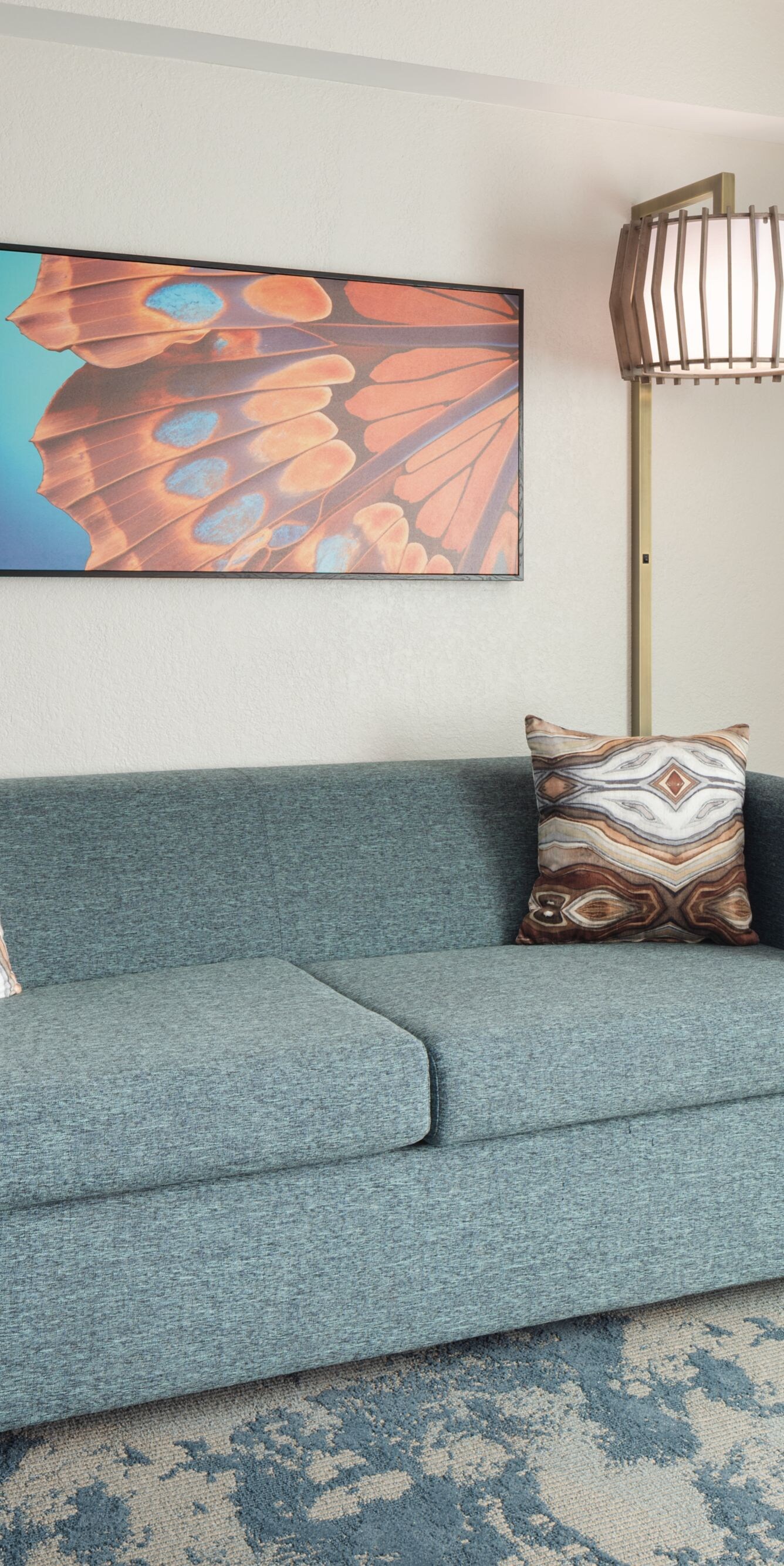 guest room living room with sofa bed 