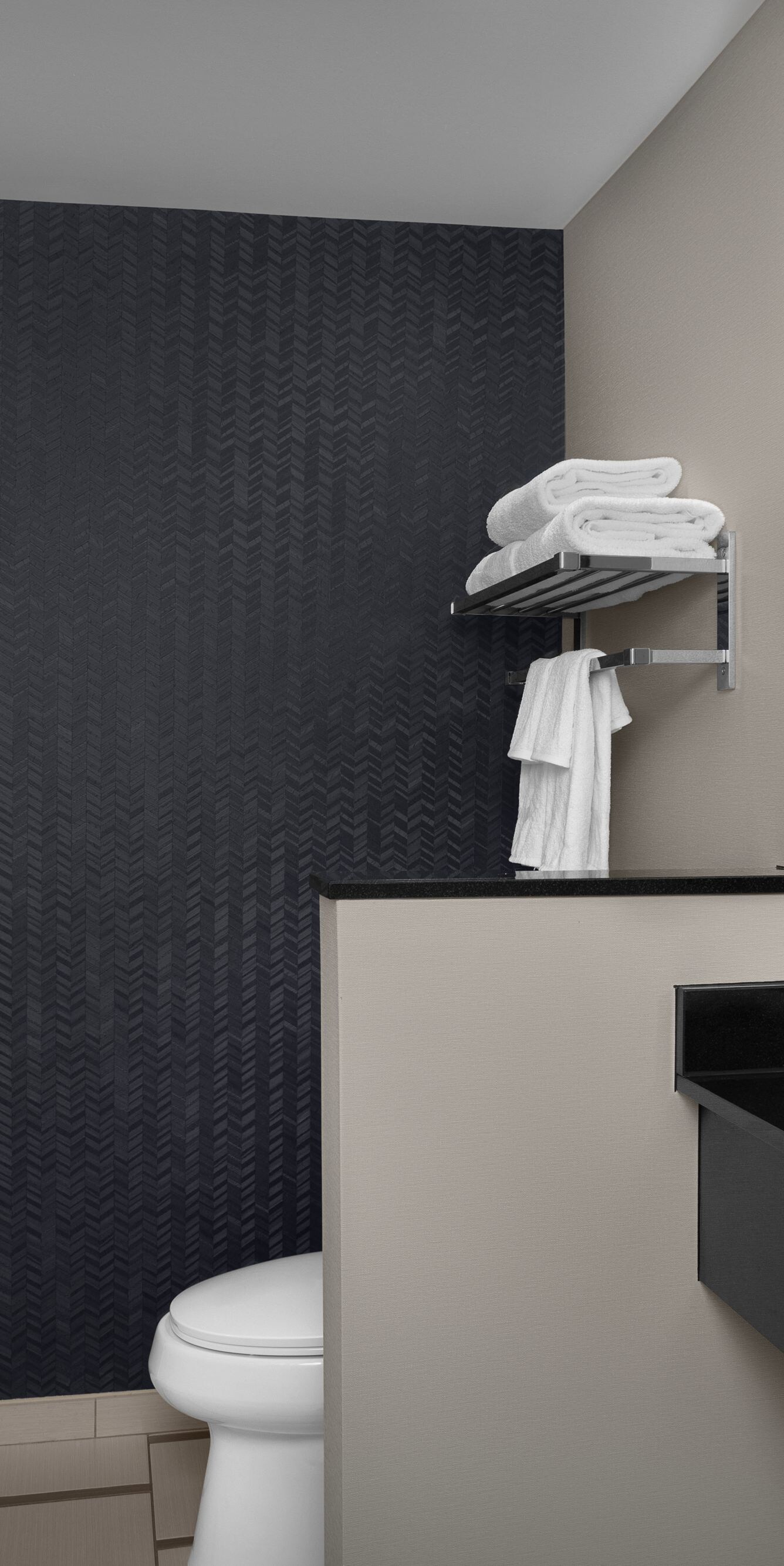 Guest bathroom with standard shower