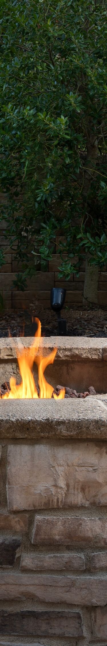 Outdoor firepit with surrounding seating