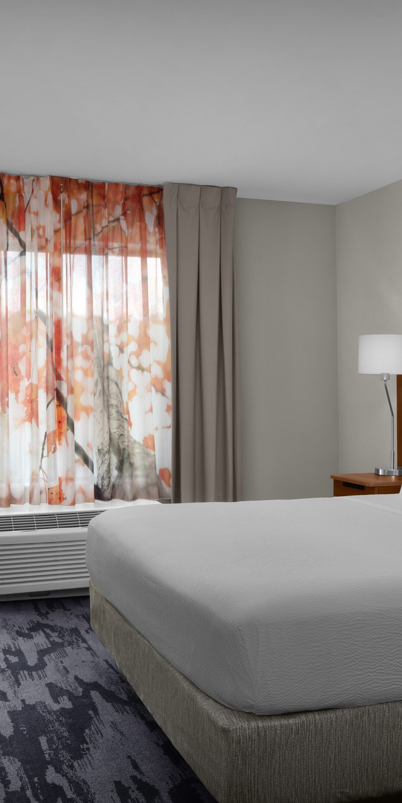 Wide view of standard king guest room