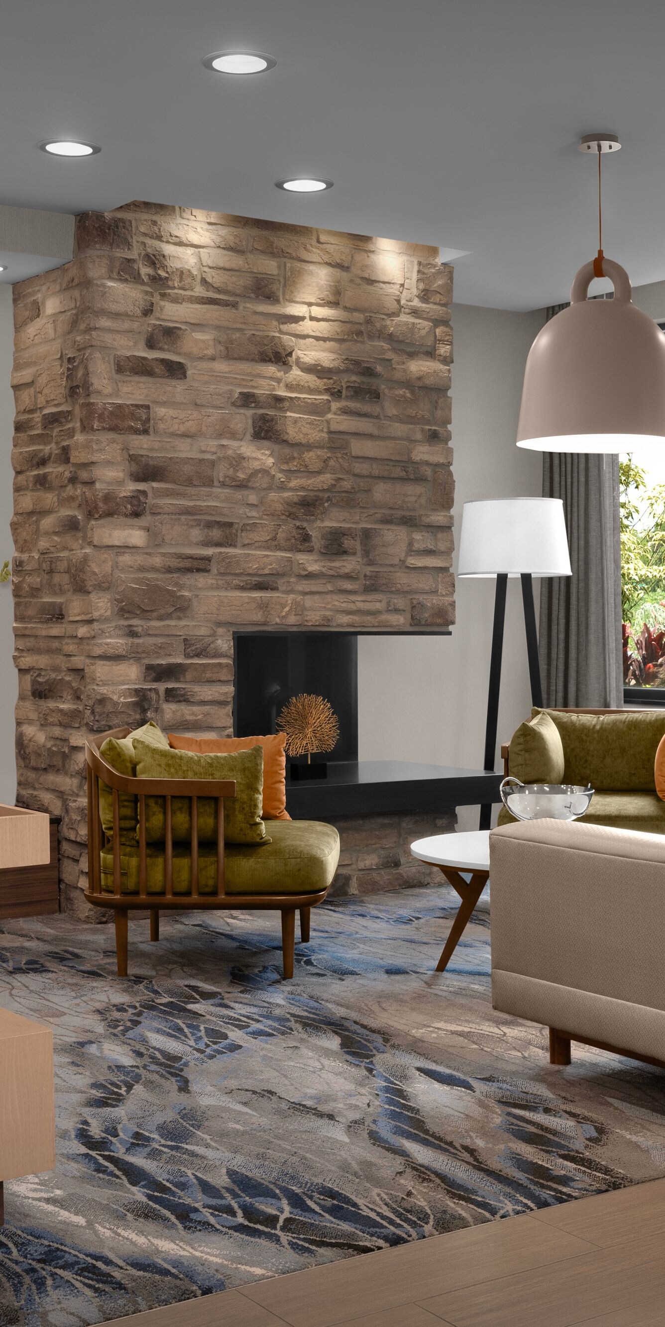 Hotel lobby seating area