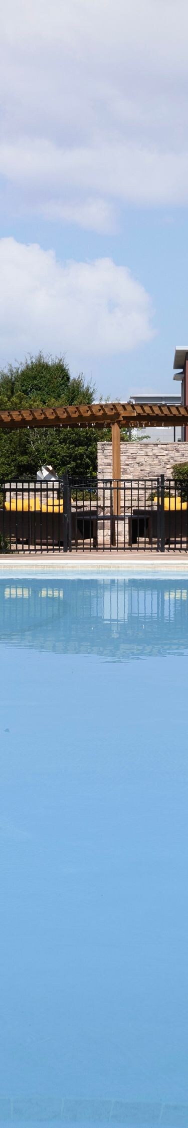Hotel swimming pool and lounge area