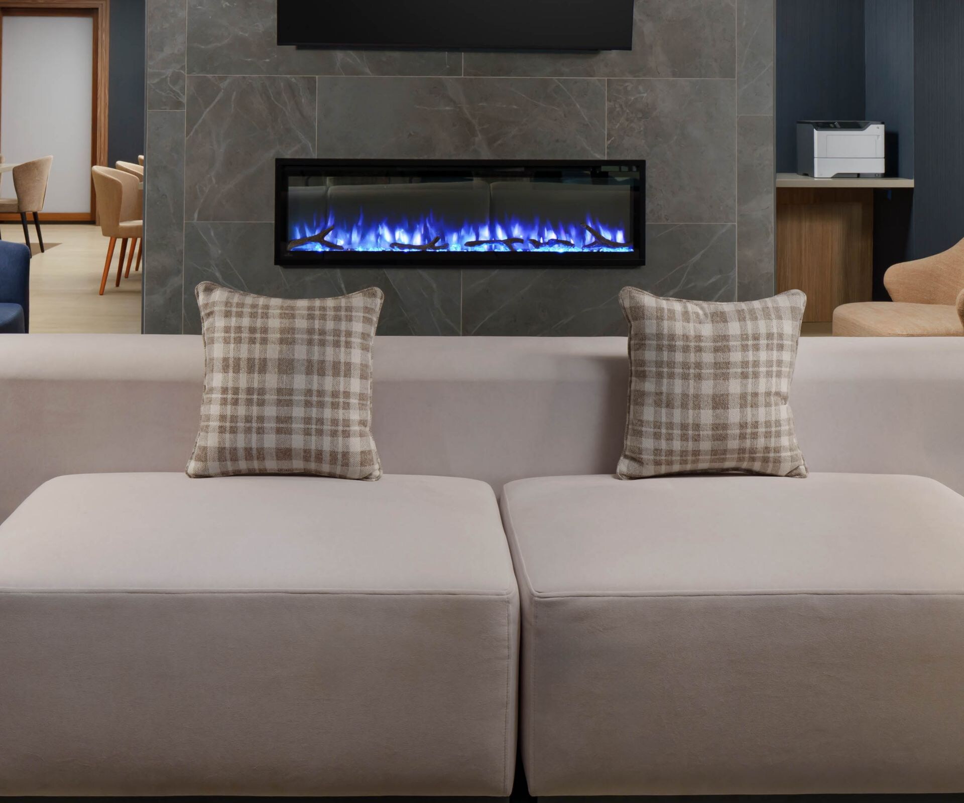 Seating Area with Gas Fireplace and Tv