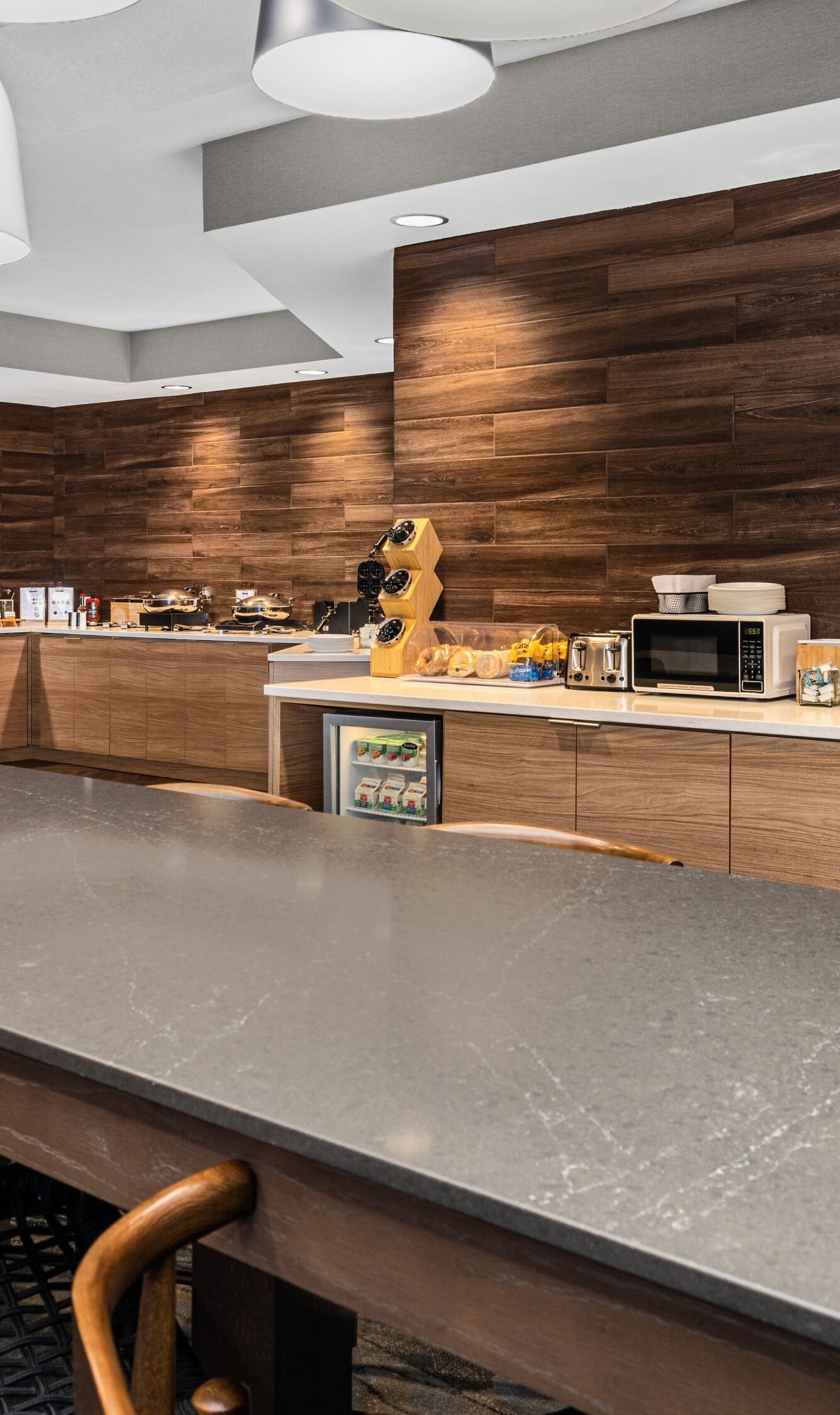 Breakfast seating area with stools