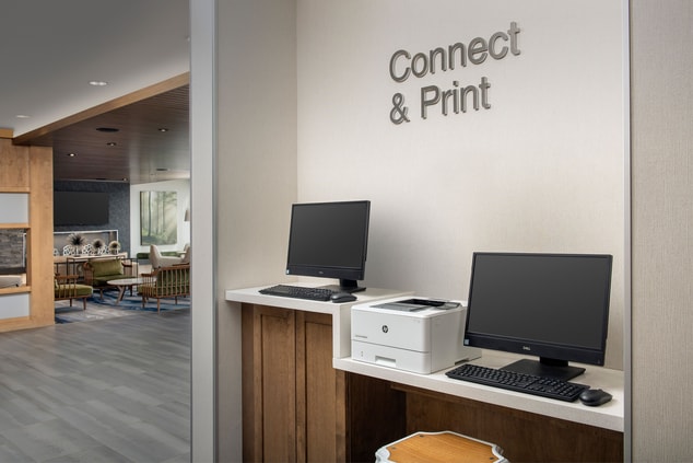 computers and a printer for the use of guests