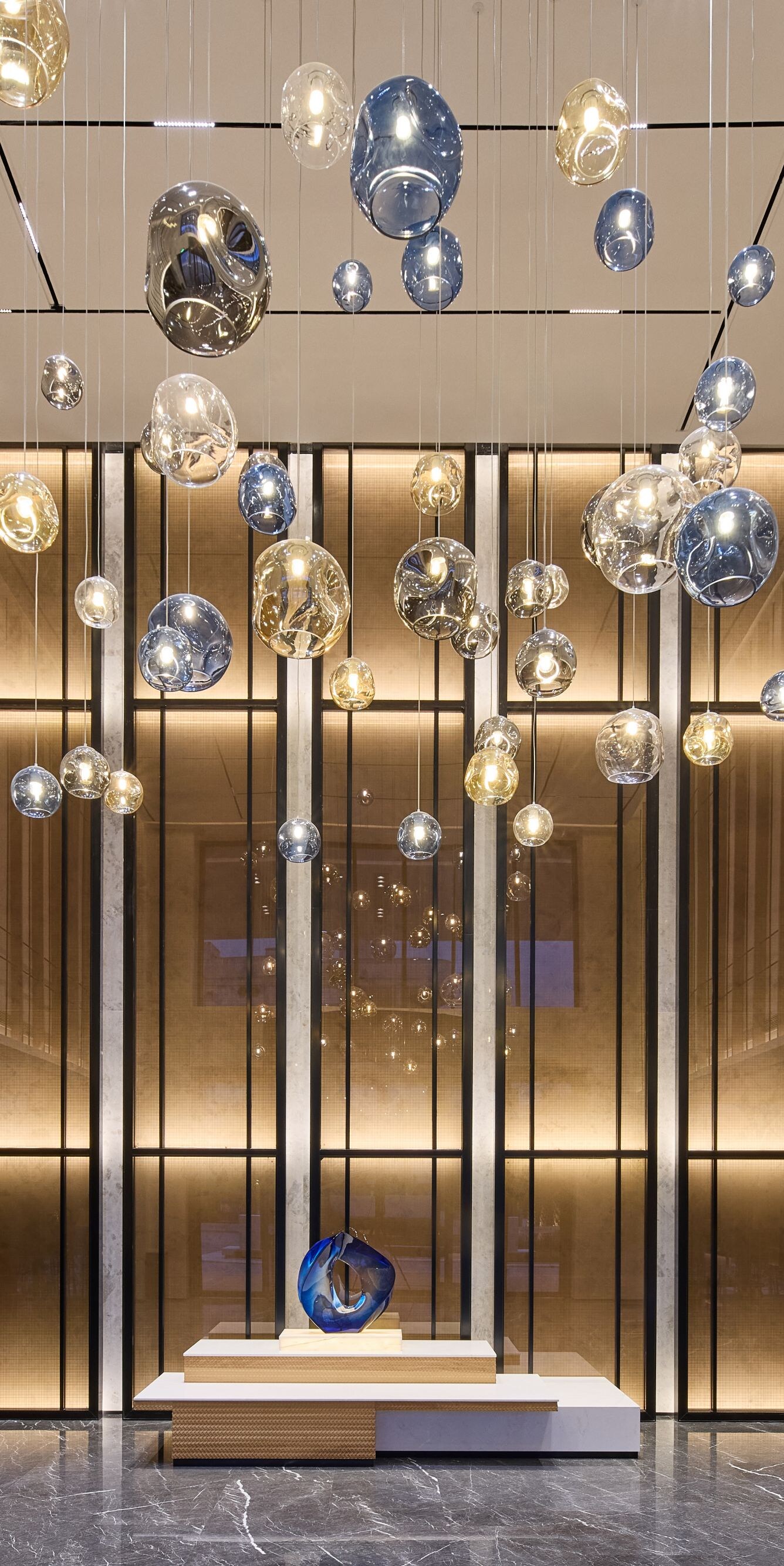 The hotel lobby with a strong sense of design