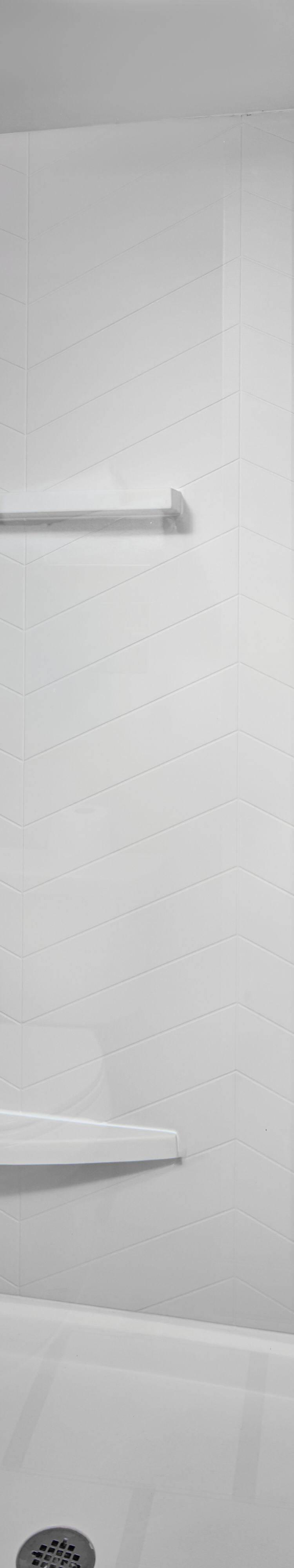 Expansive view of standard bathroom with shower