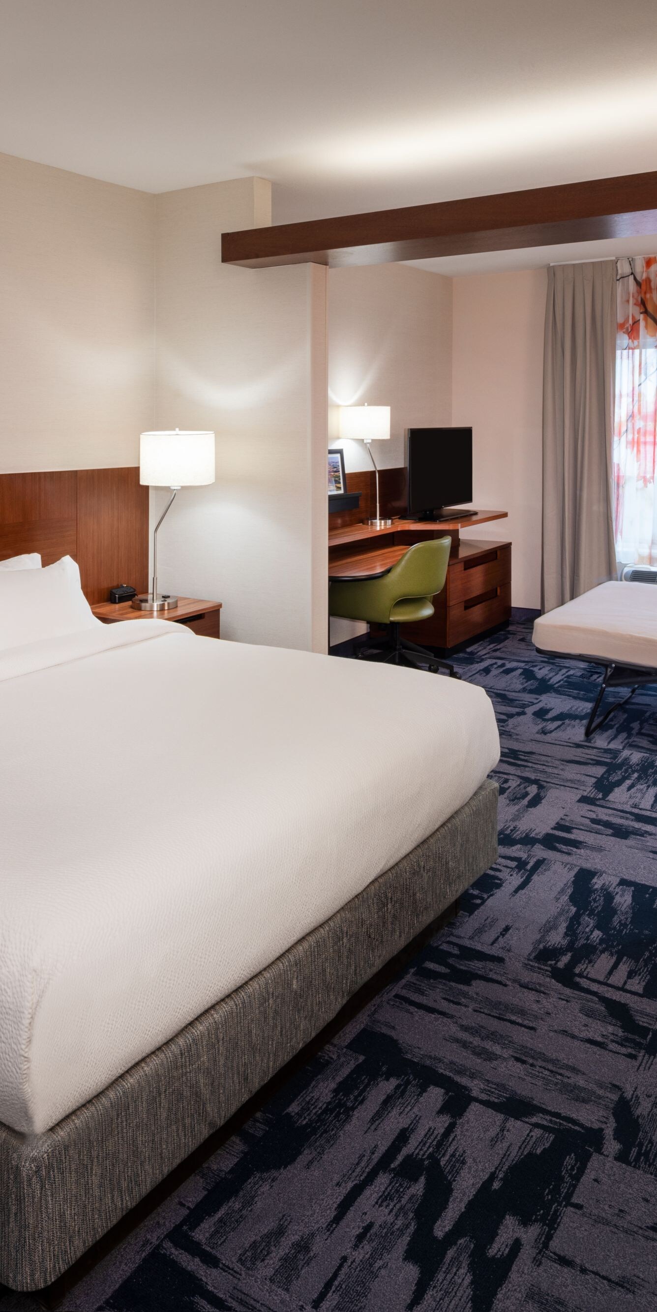 King Suite with king bed and separate living area 