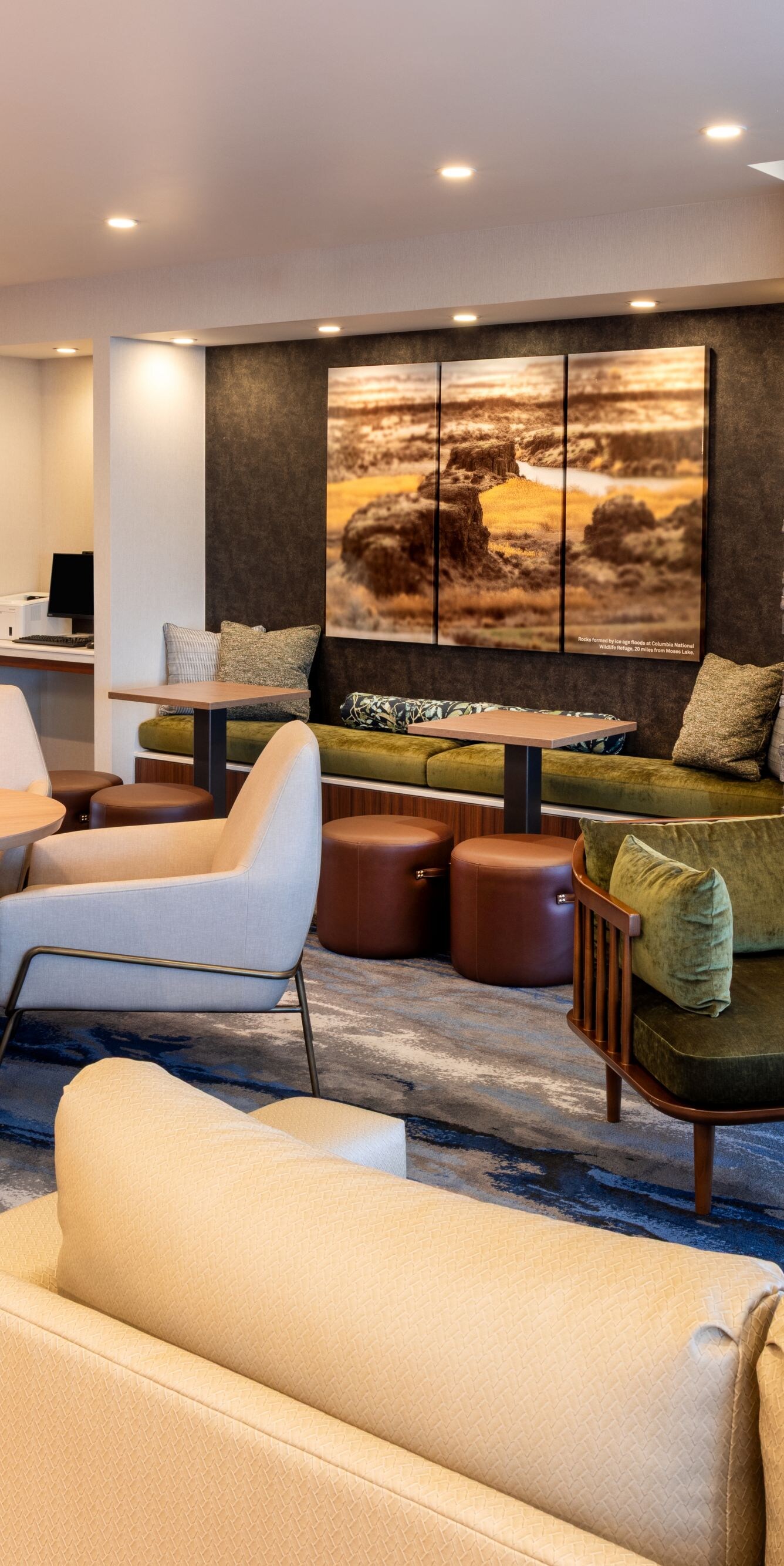 Comfortable lobby seating area