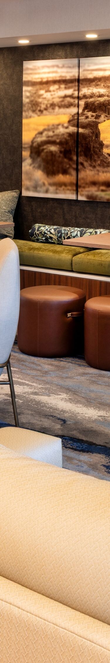 Comfortable lobby seating area