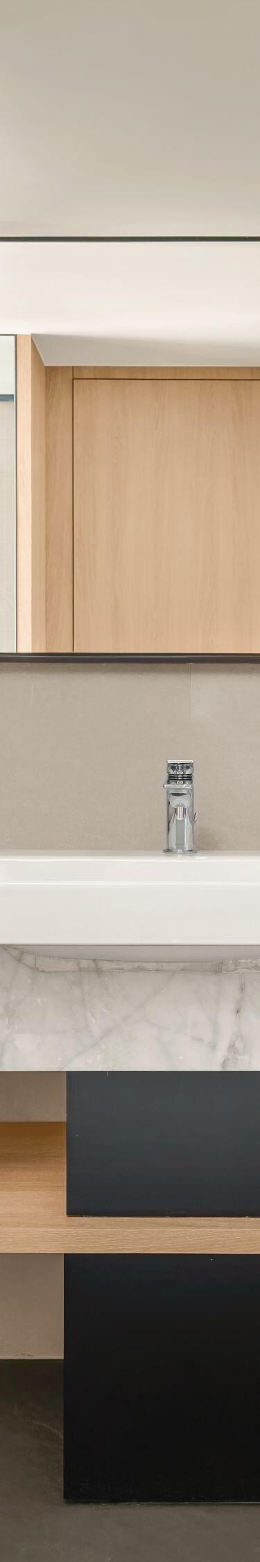 Accessible bathroom with sink and shower